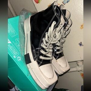 High-Top Black and White Women's Sneakers
